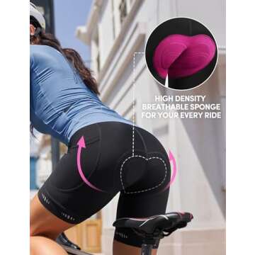 IUGA Padded Bike Shorts for Women - 4D Breathable Cycling Comfort