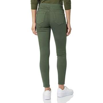 Amazon Essentials Women's Mid-Rise Stretch Pull-On Jegging (Available in Plus Size), Dark Green, 4 S...