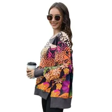 GUNEST Casual Oversized Leopard Printed Hoodie for Women