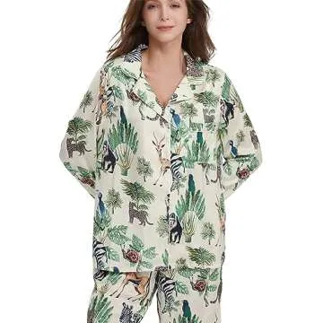 YiNi LuLu Elegant Silk Satin Pajamas Set for Women