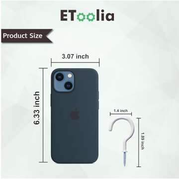 Etoolia 12 Pcs Ceiling Hooks for Hanging Plants, Cups, Utensils and Christmas String Lights, 1-1/4 i...