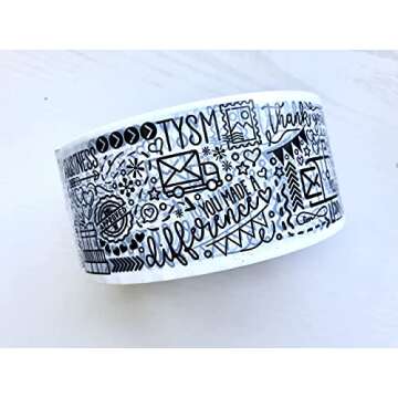 The Farming Artist Mailed It Designer Small Business© Packing Tape - Cute Shipping Tape - Fun Small Business Packaging - Bulk Roll (Black + White, 110 Yd Roll)