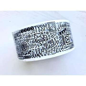 The Farming Artist Mailed It Designer Small Business© Packing Tape - Cute Shipping Tape - Fun Small Business Packaging - Bulk Roll (Black + White, 110 Yd Roll)