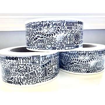 The Farming Artist Mailed It Designer Small Business© Packing Tape - Cute Shipping Tape - Fun Small Business Packaging - Bulk Roll (Black + White, 110 Yd Roll)