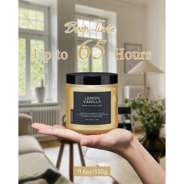 M&SENSE 11.6oz Lemon Vanilla Soy Candles