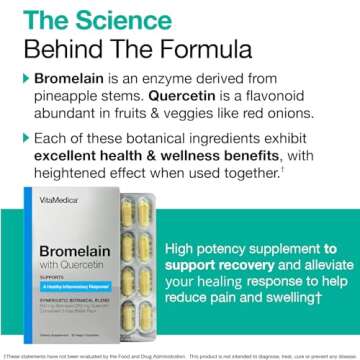 VitaMedica Arnica and Bromelain Blister Packs Bundle | for Post Surgery and Muscle Recovery | Bruise Relief | Plant Based Natural Formulas | 2 Product Bundle for Healing Support | 5 Day Supply