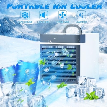 Portable Mini Air Conditioner with Anti-Leakage Technology and 3 Speeds