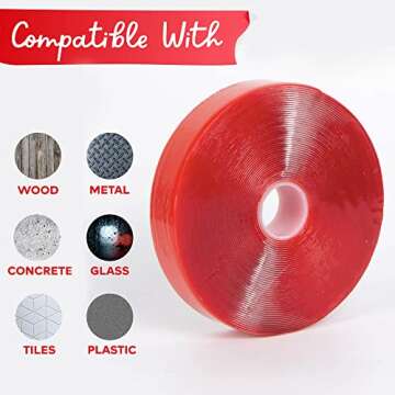 XFasten Double Sided Mounting Tape, 450-Inch Clear Tape