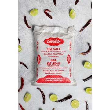Amorcito Corazón - Coarse Sea Salt - Natural Salt from Mexico - 2-Pack (24.64 oz, 700 g Each) - Per...