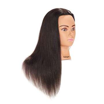 Hairingrid Mannequin Head 20"-22" 100% Human Hair Hairdresser Cosmetology Mannequin Manikin Training...