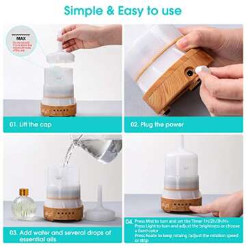 Aromatherapy Essential Oil Diffuser with LED Lights