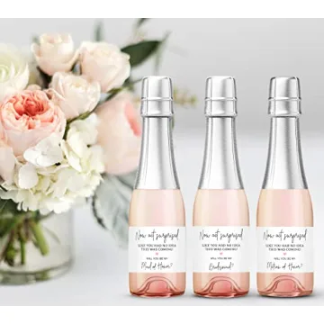 Bridesmaid Mini Champagne Labels for Proposals and Gifts