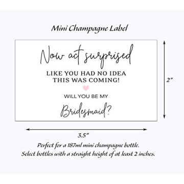Bridesmaid Mini Champagne Labels for Proposals and Gifts