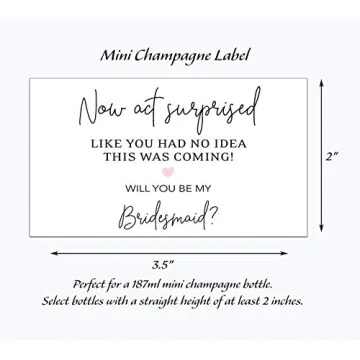 Bridesmaid Mini Champagne Labels for Proposals and Gifts