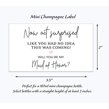 Bridesmaid Mini Champagne Labels for Proposals and Gifts