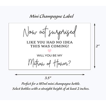 Bridesmaid Mini Champagne Labels for Proposals and Gifts