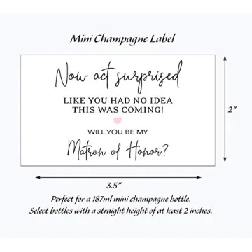 Bridesmaid Mini Champagne Labels for Proposals and Gifts