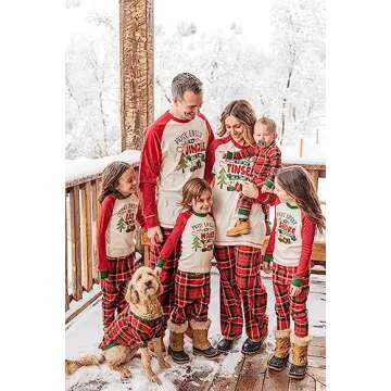 Lazy One Matching Family Christmas Pajamas, Mix and Match Christmas PJ's for The Whole Family, Adult Tee & Pants Separates