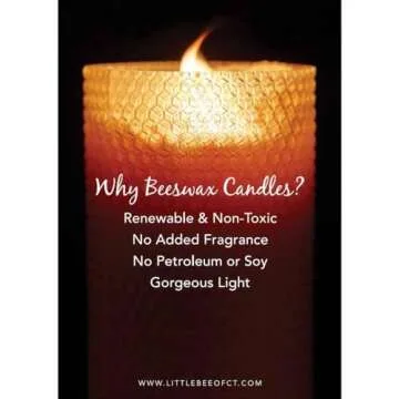 Elegant 8 Inch Hand-Rolled Beeswax Taper Candles
