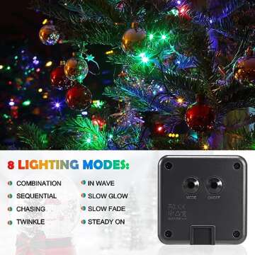 Multicolor Christmas Lights Outdoor, 440LED Solar Christmas Lights Outdoor Waterproof for Outdoor Christmas Decorations, Each 78FT Christmas Solar String Lights for Outside, Christmas Decor Tree 2Pack