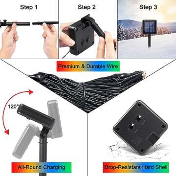 Multicolor Christmas Lights Outdoor, 440LED Solar Christmas Lights Outdoor Waterproof for Outdoor Christmas Decorations, Each 78FT Christmas Solar String Lights for Outside, Christmas Decor Tree 2Pack