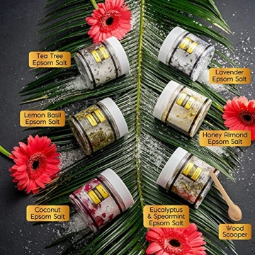 Relaxing Epsom Bath Salts Gift Set with Essential Oils