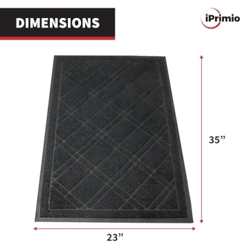 SlipToGrip Anti-Slip Door Mat - Stylish Black Plaid Rug