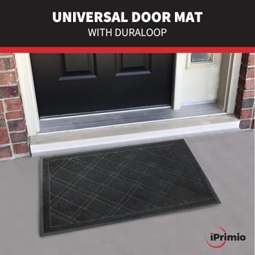 SlipToGrip Anti-Slip Door Mat - Stylish Black Plaid Rug