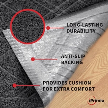 SlipToGrip Anti-Slip Door Mat - Stylish Black Plaid Rug