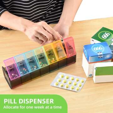 Extra Large Weekly Pill Organizer for Vitamins and Supplements