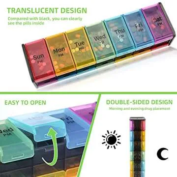 Extra Large Weekly Pill Organizer for Vitamins and Supplements