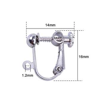 BronaGrand 24 Pieces Clip-on Earring Findings Components Screw Back Ear Wire Non Pierced Earring Con...