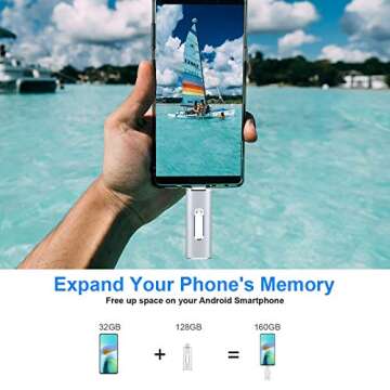 Vansuny USB C Flash Drive, 128GB USB 3.1 Super Speed SSD, 350MB/s Read/Write, Dual Drive, Silver