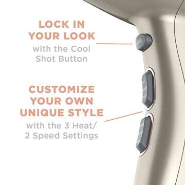 INFINITIPRO BY CONAIR Frizz Free Pro Hair Dryer ~ 2x the Shine - 3x the Frizz Control, Rose Gold