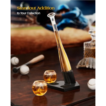 Baseball Bat Decanter Set with Glasses - Gift for Men