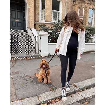 Maternity Leggings Over The Belly Butt Lift - Buttery Soft Non-See-Through Workout Pregnancy Leggings(2 Pack Black,Medium)