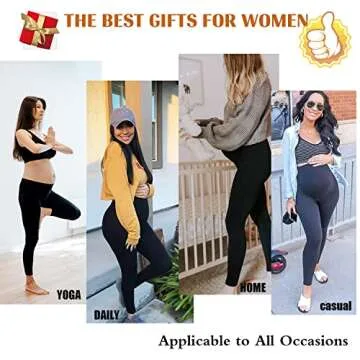 Maternity Leggings Over The Belly Butt Lift - Buttery Soft Non-See-Through Workout Pregnancy Leggings(2 Pack Black,Medium)