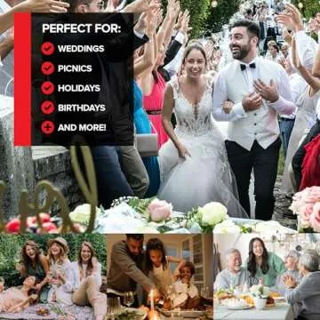 (6 Pcs) Premium White and Gold Plastic Serving Tray, Plastic Serving Platter Disposable, White Rectangle Party Trays and Platters for Fruit, Dessert, Cookies, Appetizers, Holiday Parties