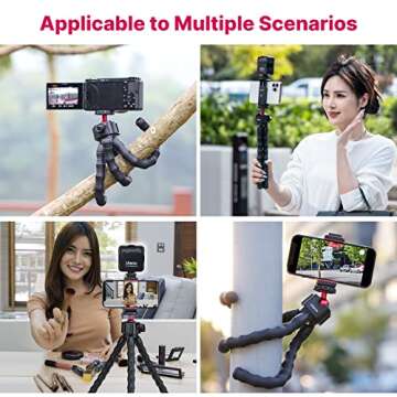 ULANZI Smartphone Vlogging Kit Portable Flexible Phone Tripod with LED Light, Phone Video Recording Kit for iPhone/Android for YouTube Starter, TIK Tok Beginner, Content Creator, Vlogger