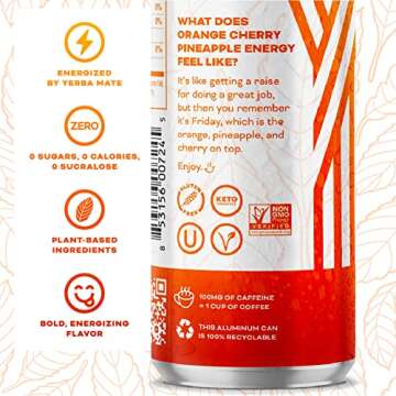 Yerbaé Energy Seltzer - Orange Cherry Pineapple, 0 Sugar, 0 Calories, 0 Carbs. Yerbae is Energized ...