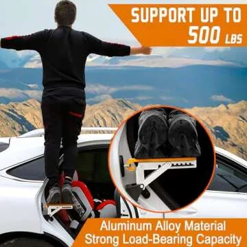 Universal Fit Car Door Step 2024 Upgraded | 7 Gear Adjustable Foldable Roof Rack Door Step Up on Doo...