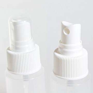 Chica and Jo 2oz Clear Plastic Spray Mist Bottles - Set of 3 - Empty Bottles with Pump Spray Cap - T...
