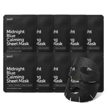 Midnight Blue Calming Sheet Mask by DearKlairs - 10 Sheets for Sensitive Skin