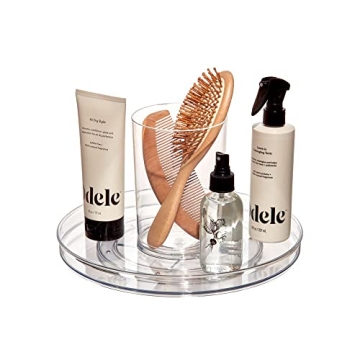 iDesign The Sarah Tanno Collection 11" Lazy Susan Spinning Cosmetic Organizer with Removable Cup, Cl...