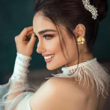 Trendy Gold Geometric Drop Dangle Earrings Chunky Gold Knot Statement Dangle Earrings for Women Long Link Dangle Earrings Jewelry Gift (A)