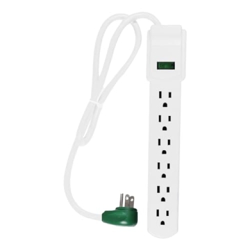 Power by GoGreen 6 Outlet Surge Protector, 2.5' Cord, Compact Design and Durable Safety