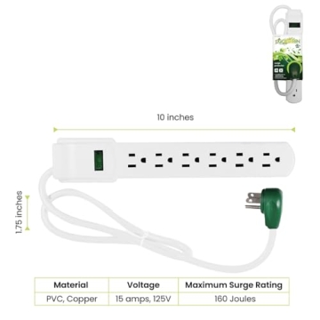 Power by GoGreen 6 Outlet Surge Protector - Reliable Protection