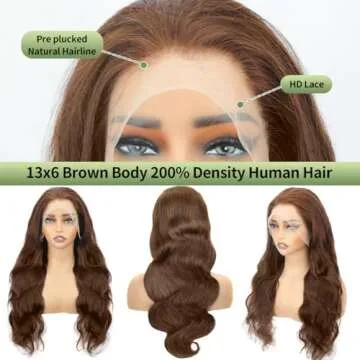 Luxury 30 Inch Chocolate Brown Lace Front Wig | Human Hair