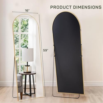 Arched Full Length Mirror - 16"x59" for Bedroom