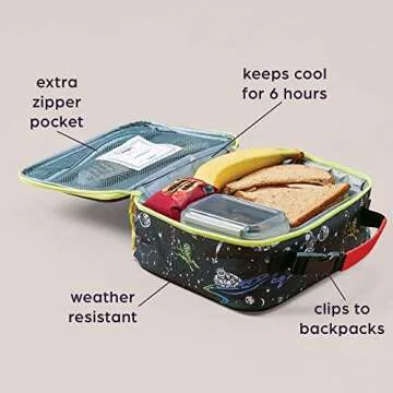 Highlights Space Backpack Set for Kids with Backpack, Lunch Box, Water Bottle and Pencil Case for Boys and Girls, Elementary School Kids, Ages 5-9